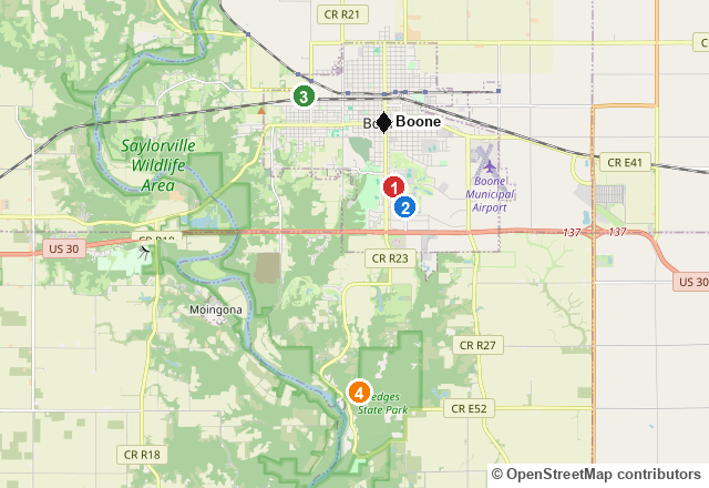 Campsite map for Boone