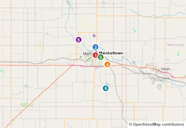 Campsite map for Marshalltown